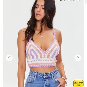 Striped Crochet crop top, M